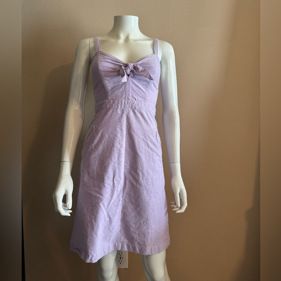 Lulu’s x Lush lavender dress with front tie and pockets - Picture 3 of 8